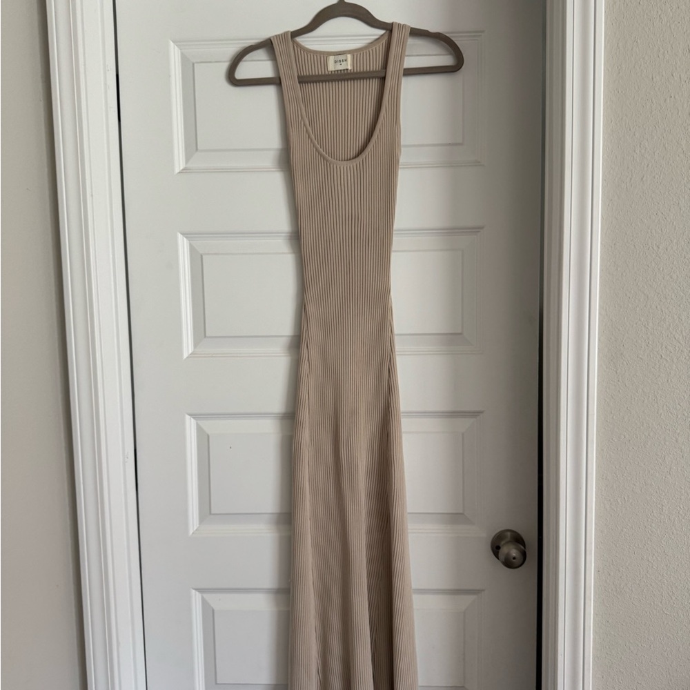 DISSH Ribbed Tan Maxi Dress
